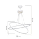 Lampada a sospensione Muso due anelli bianchi Led MDL4438 EFFEZ