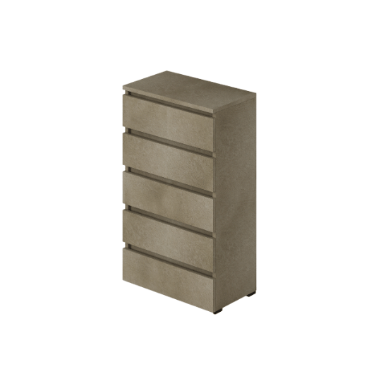 Cassettiera   Argilla in legno nobilitato con 5 cassetti h127x47x40 cm  