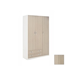 [A10476] Armadio 3 ante e 2 cassetti cassa Bianco frontale olmo Cm 135x52xH 210