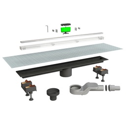 [DFLEX-371-B6825KX-090] Canale doccia &quot;Canalissima&quot; - Kit mixage - Scarico centrale 90 cm
