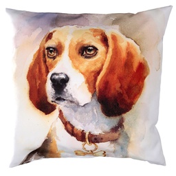 [V2510470000] Cuscino tessuto con cane bianco cm 43x43
