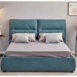 [FZ99730] Letto Matrimoniale Contenitore Safira Tessuto Blu L 173 x P 214,5 x H 112 cm