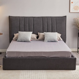 [FZ99731] Letto matrimoniale Saturno grigio scuro con testiera cuciture verticali