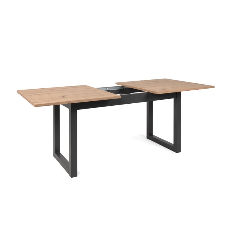 (2c) Tavolo moderno salotto cucina allungabile quercia cm 160-200 x 90(DENVER50)