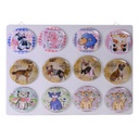 Calamita metallo set 12 pezzi ass animali c/espositore cmø7,3