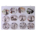 Calamita metallo set 12 pezzi ass citta' c/espositore cmø7,3