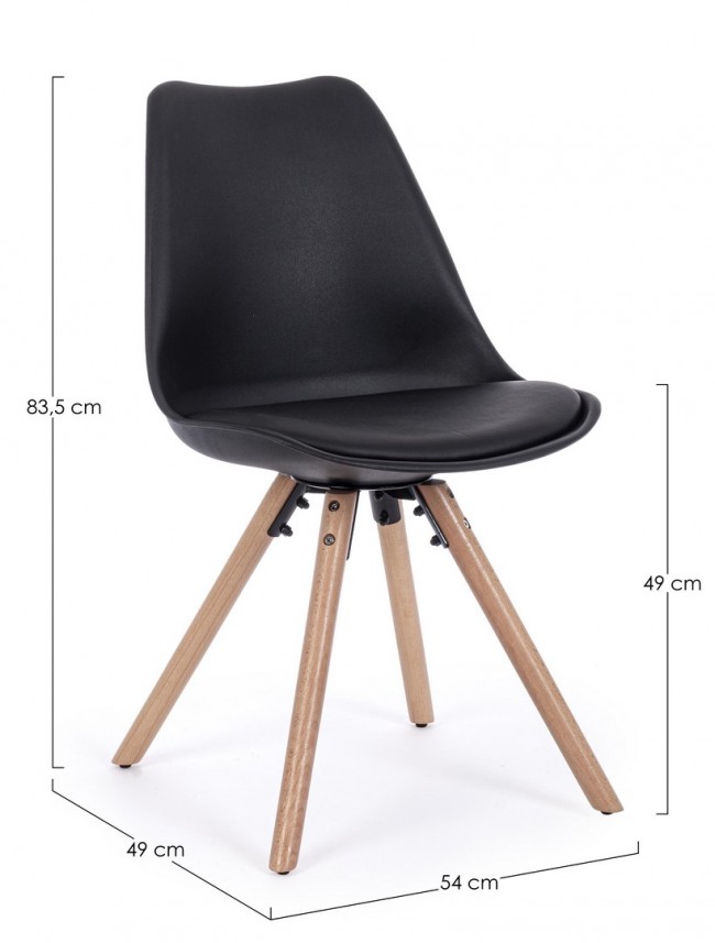 4x Sedia New Trend Nero  