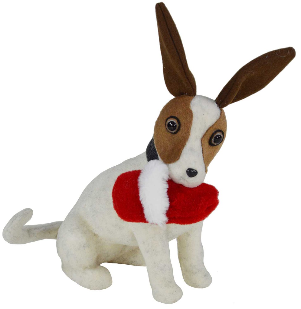 Cane seduto c/pantofola natale nal-0102cm. 38 x 15 h 25