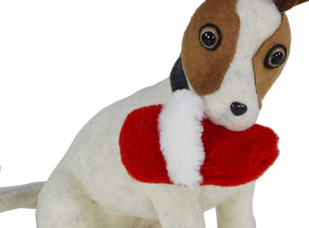 Cane seduto c/pantofola natale nal-0102cm. 38 x 15 h 25