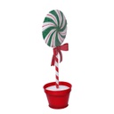 Caramella metallo lecca-lecca con vaso verde cm11,5x9h30,5