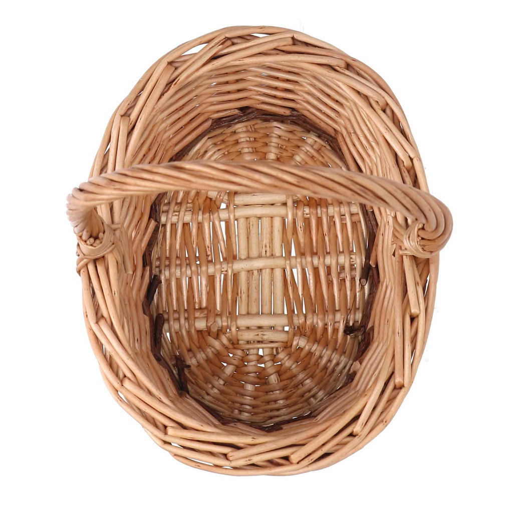 Cestino vimini 1-2 naturale ovale mini cm 17x13h6/18
