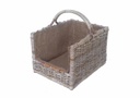 Cesto portalegna cloe dritto ret c/fodera juta cm 50x38h33/47