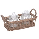 Cesto con due barattoli ev-1010 cm. 25 x 15 h 11 - 16