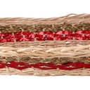 Cesto vimini intreccio rosso naturale rettangolare cm53x38h13