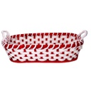 Cesto vimini rosso ovale cm60x37h14
