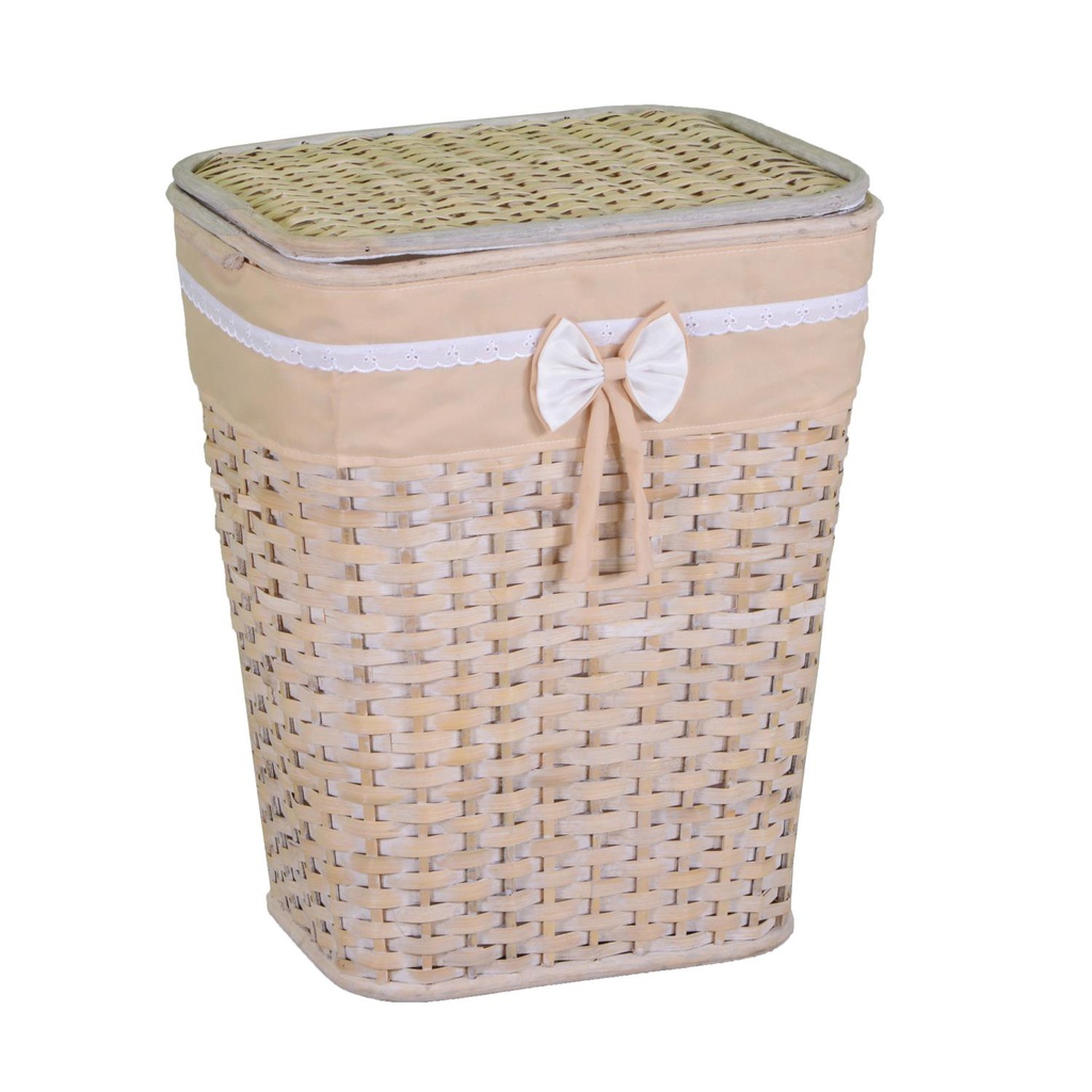 Cestone  rattan emanuele naturale rettangolare cm41x31h54