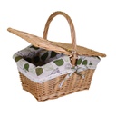 Cesto vimini con fodera e coperchi naturale rettangolare cm31x21h18-32