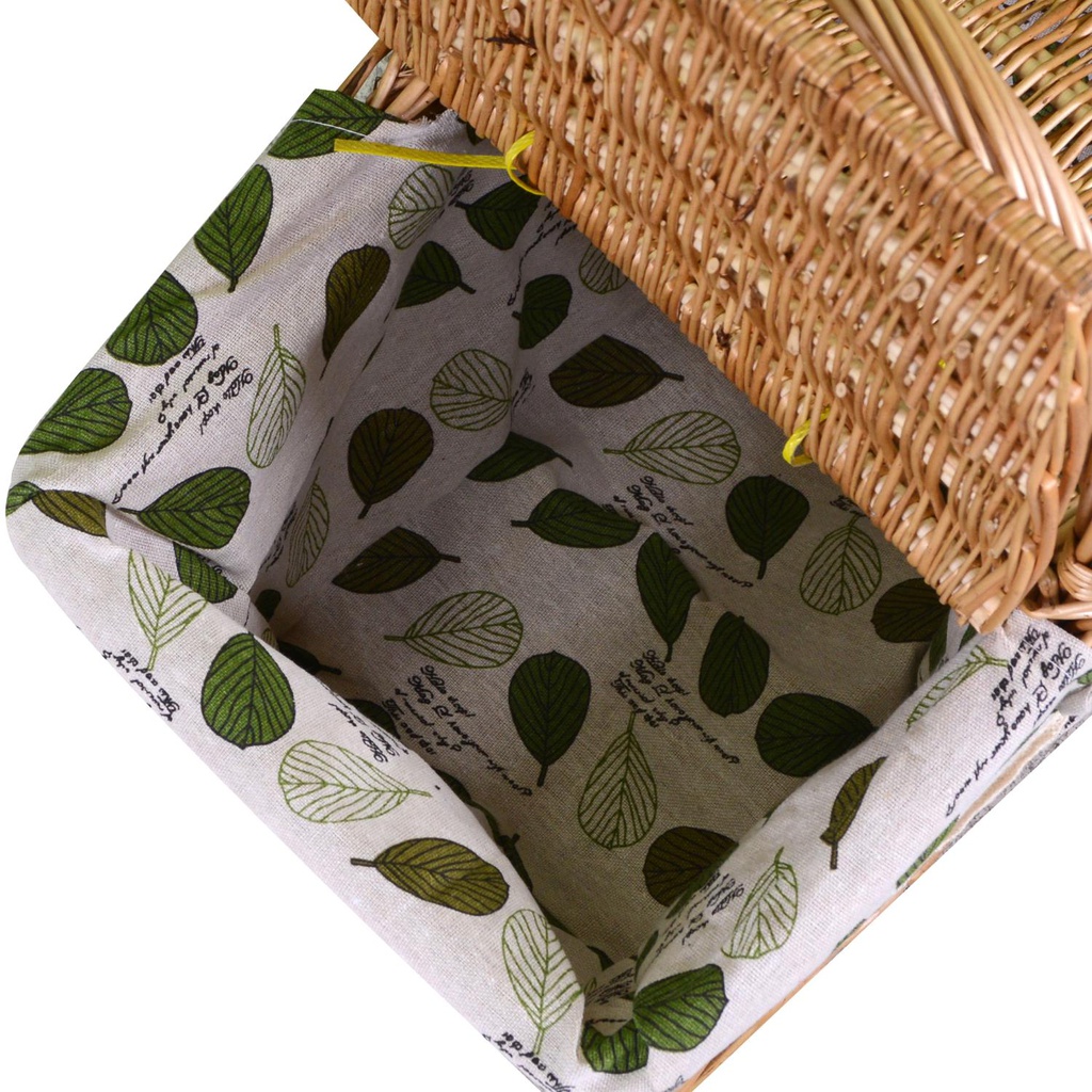 Cesto vimini con fodera e coperchi naturale rettangolare cm31x21h18-32