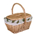 Cesto vimini con fodera e coperchio naturale ovale cm30x21h16-30