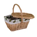Cesto vimini con fodera e coperchio naturale ovale cm30x21h16-30
