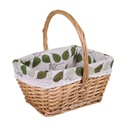 Cesto vimini con fodera e coperchio naturale ovale cm30x21h16-30