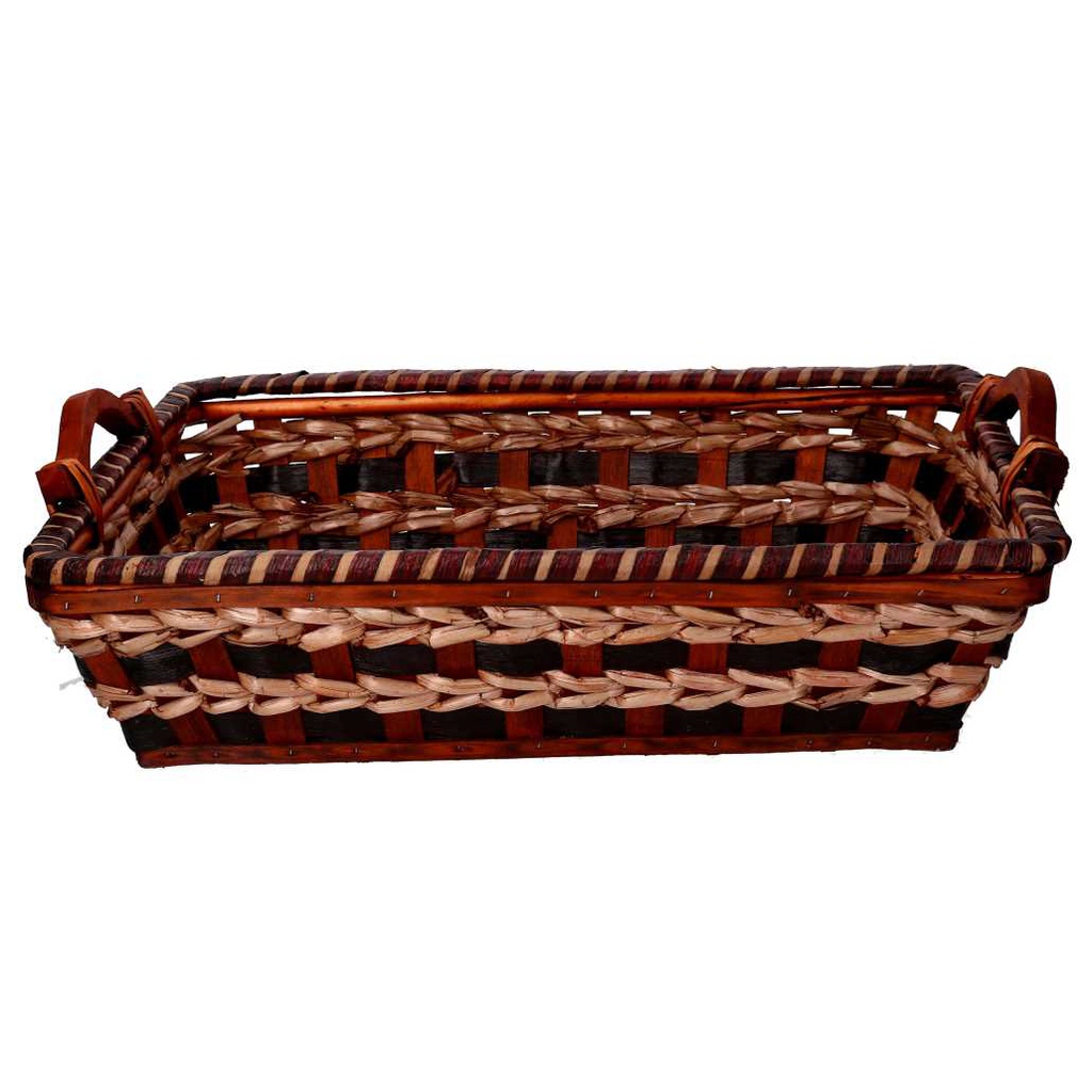 Cesto vimini intreccio crema noce rettangolare cm53x38h13