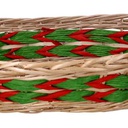 Cesto vimini intreccio verde rosso naturale ovale cm50x38h13