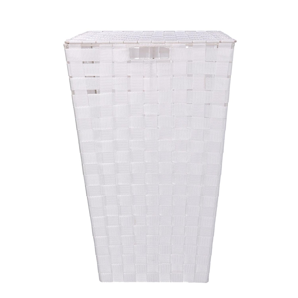 Cestone poliestere bianco quadro cm 33x33h53