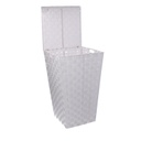 Cestone poliestere bianco quadro cm 33x33h53