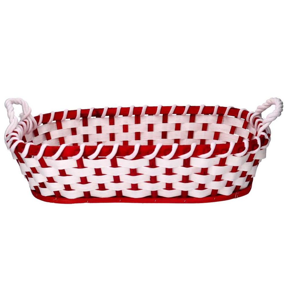 Cesto vimini rosso ovale cm60x37h14