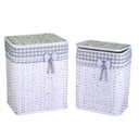 Cestone  rattan ivan 1-2 bianco rettangolare cm46x36h59