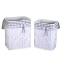 Cestone  rattan ivan 1-2 bianco rettangolare cm46x36h59