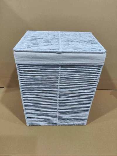 Cestone paper Hilary bianco rettangolare pieghevole cm 30x40h55