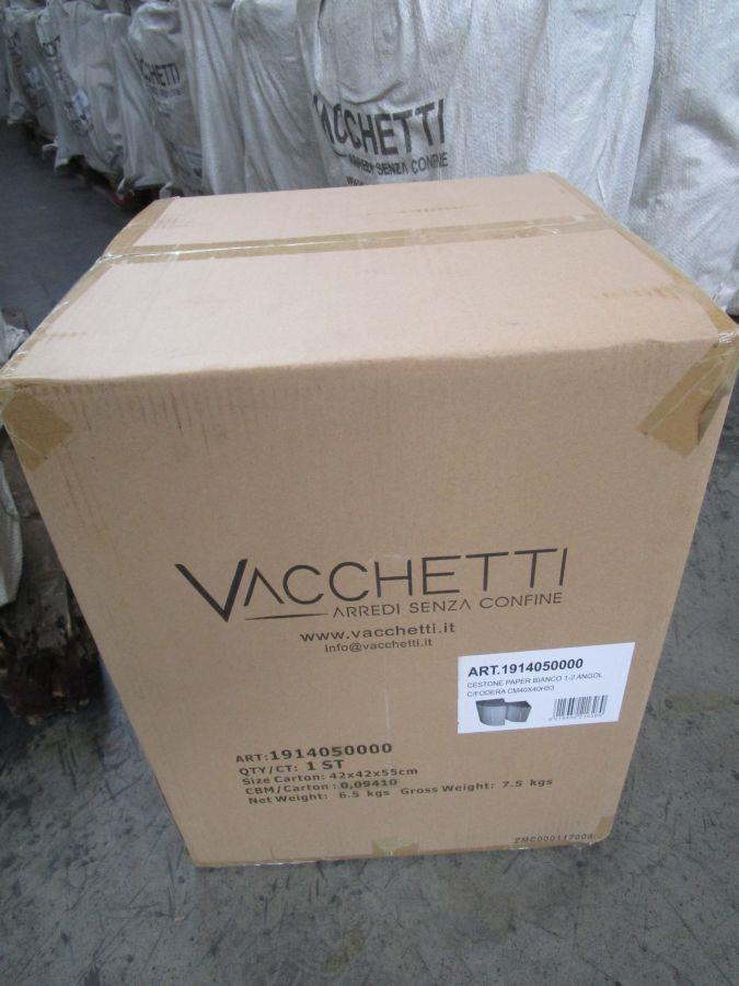 Cestone paper bianco 1-2 angol c/foderacm 40x40h53