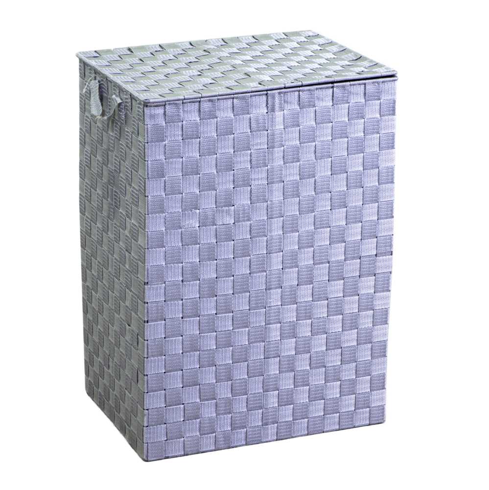 Cestone poliestere 1-3 grigio foderato rettangolare cm 40x30h55