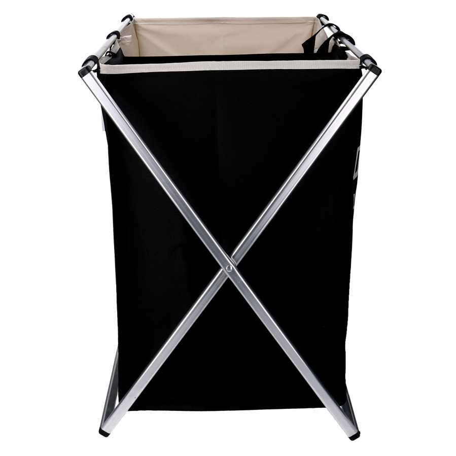 Cestone tessuto bianco nero doppio pieghevole cm 60x39h60