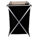 Cestone tessuto bianco nero doppio pieghevole cm 60x39h60