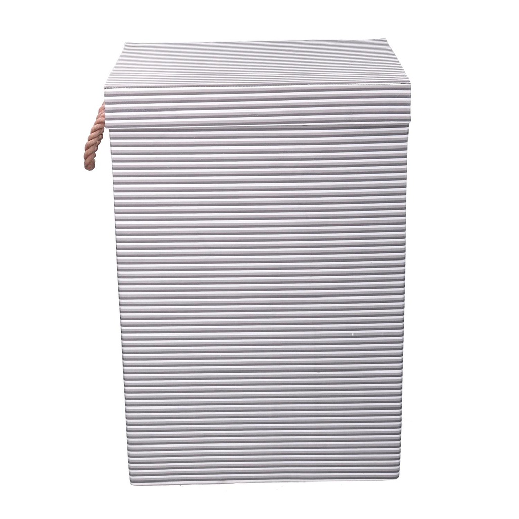 Cestone tessuto grigio con coperchio cm 40x30h60