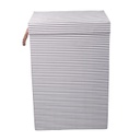 Cestone tessuto grigio con coperchio cm 40x30h60