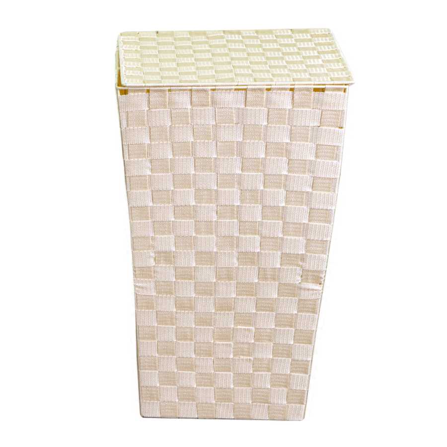 Cestone poliestere crema quadro cm 33x33h53