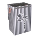 Cestone tessuto laundry grigio con coperchio cm 40x30h60