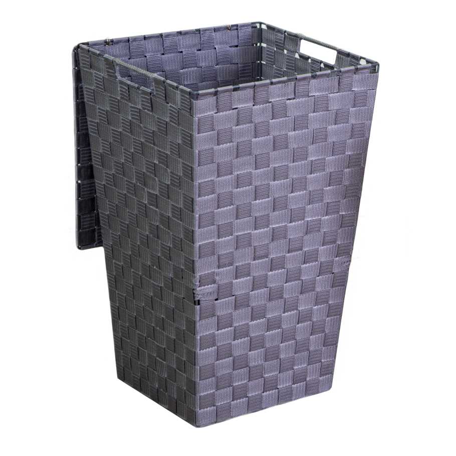 Cestone poliestere grigio quadro cm 33x33h53