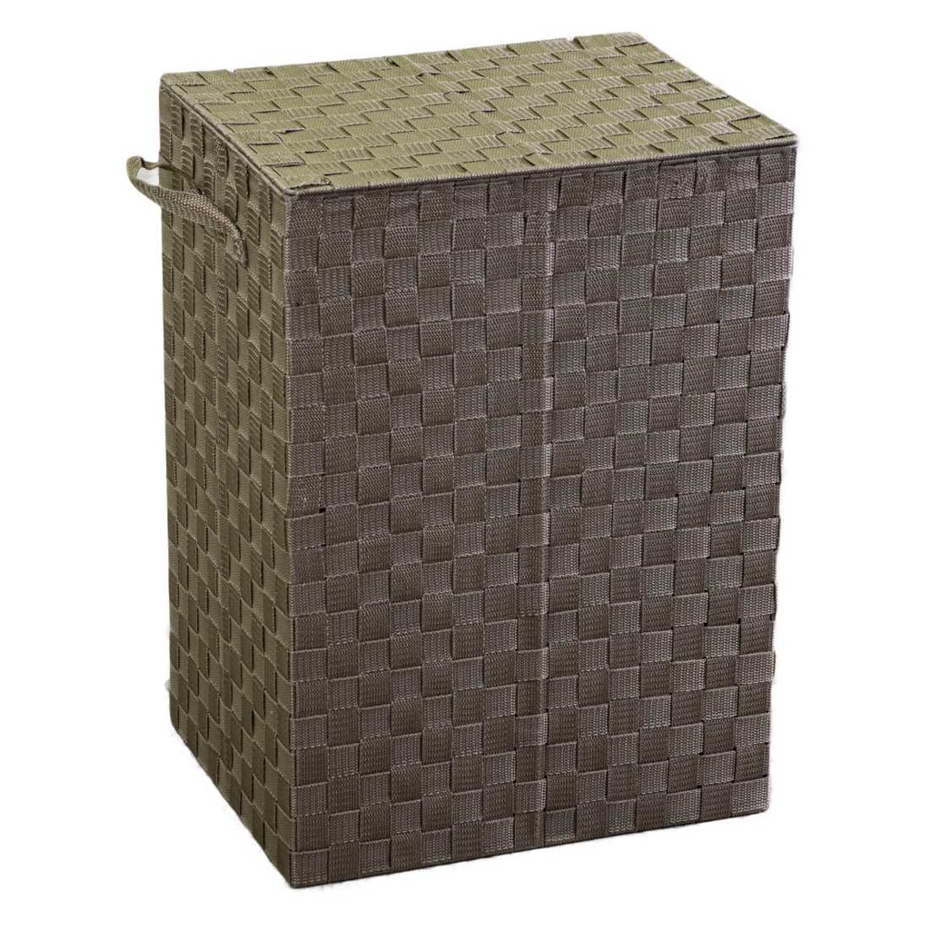 Cestone poliestere tortora foderato 1-3rettangolare cm40x30x55
