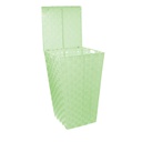 Cestone poliestere verde chiaro quadro cm 33x33h53