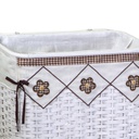 Cestone rattan bianco 1-2 fodera Claudio marrone rettangolare cm46x36h58