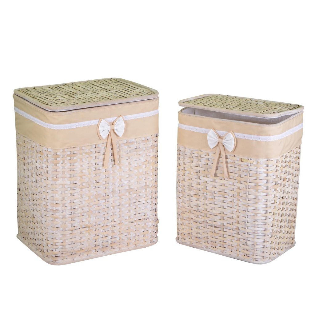 Cestone rattan emanuele 1-2 naturale rettangolare cm46x36h59