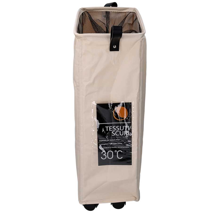 Cestone tessuto beige pieghevole cm 39x19