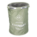 Cestone tessuto sacco verde tondo pieghevole cm ø40h55
