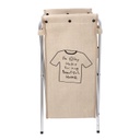 Cestone tessuto sacco beige pieghevole cm 29x33.5h66
