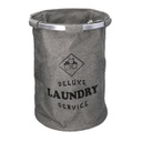Cestone tessuto sacco grigio tondo pieghevole cm ø40h55